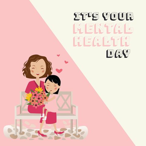 Mother and daughter celebrating mental health day