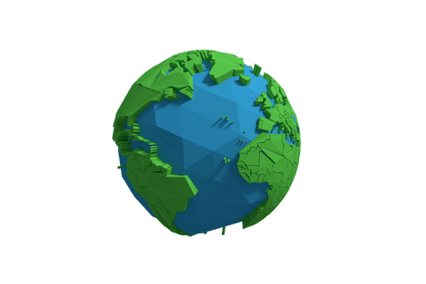 Polygonal Green and Blue Globe on Transparent Background - Download Free Stock Videos Pikwizard.com