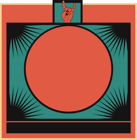 rock gesture with orange circle on transparent background, bold geometric design - Download Free Stock Videos Pikwizard.com
