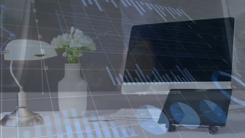 Data Analysis Visualization with Laptop and Graphs