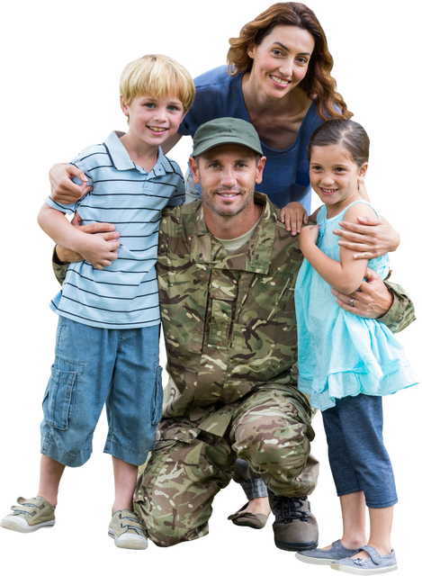 Transparent Military Father Hugging Family - Download Free Stock Videos Pikwizard.com