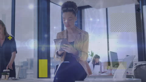 Young Professional with Tablet Learning Digital Concepts