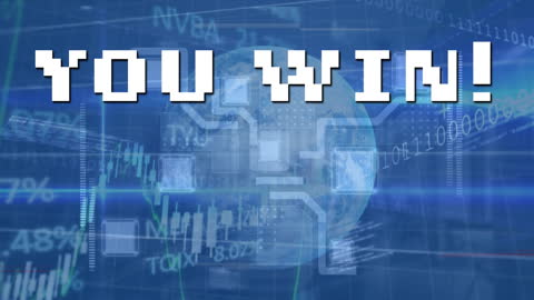 Digital Success Celebration in Financial Data Animation