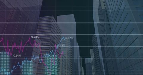Financial Data and Cityscape Background with Digital Interface - Download Free Stock Images Pikwizard.com