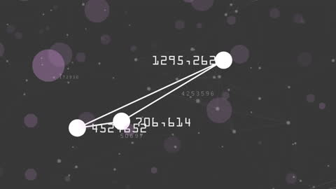 Digital Network Animation with Glowing Spheres and Data Points