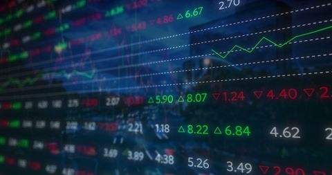 Dynamic Stock Market Trends with Urban Landscape - Download Free Stock Images Pikwizard.com