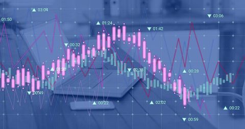 Digital Graphs Overlaying Office Workspace Technology - Download Free Stock Images Pikwizard.com