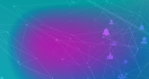 Abstract Digital Connections with Icons and Gradient Background - Download Free Stock Images Pikwizard.com