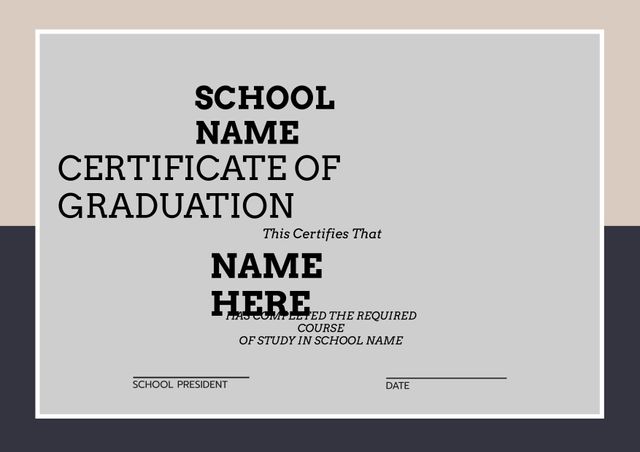 Elegant Graduation Certificate Template for Academic Achievement - Download Free Stock Templates Pikwizard.com