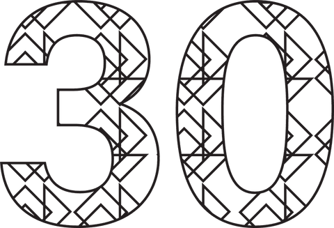 Patterned Black Number 30 with Transparent Background for Celebrations - Download Free Stock Videos Pikwizard.com