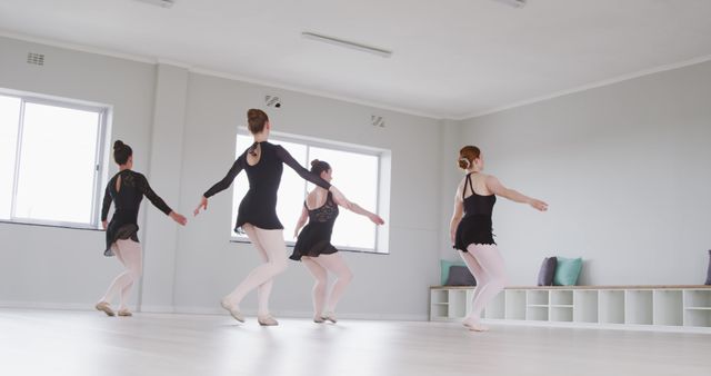 Young Ballerinas in Dance Studio Practicing Ballet Routine - Download Free Stock Images Pikwizard.com