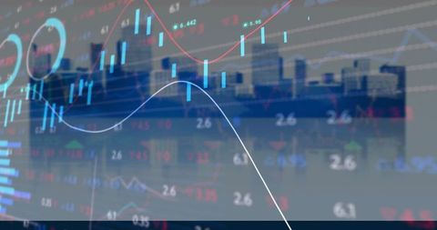 Stock Market Analytics on Urban Skyline Background - Download Free Stock Images Pikwizard.com