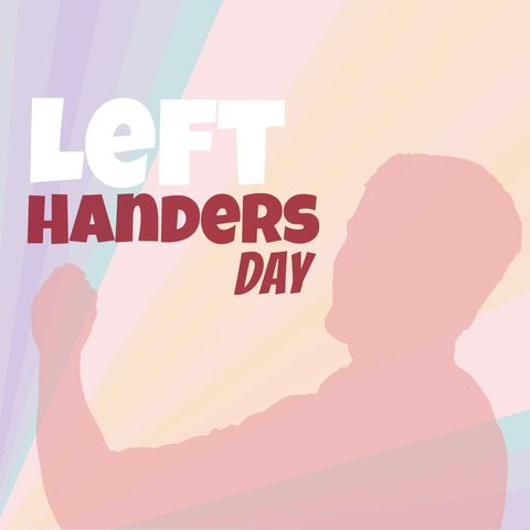 Celebrate Left Handers Day with Vibrant Silhouette Design - Download Free Stock Templates Pikwizard.com
