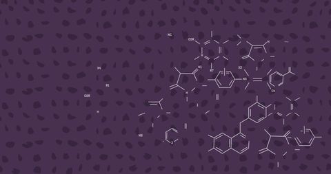 Abstract Digital Data Network with Chemical Structures - Download Free Stock Images Pikwizard.com