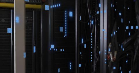 Digital Data Transfer Among Server Racks in Modern Data Center - Download Free Stock Images Pikwizard.com