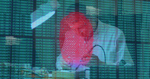 Image of fingerprint scanner over caucasian male engineer soldering electric circuit board - Download Free Stock Photos Pikwizard.com