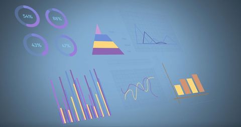 Financial Data Visualization on Gradient Background - Download Free Stock Images Pikwizard.com