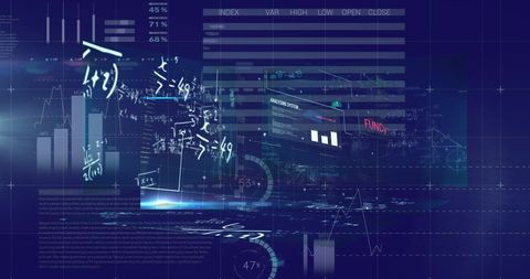 Mathematical Equations Overlaying Financial Data Visualization - Download Free Stock Images Pikwizard.com