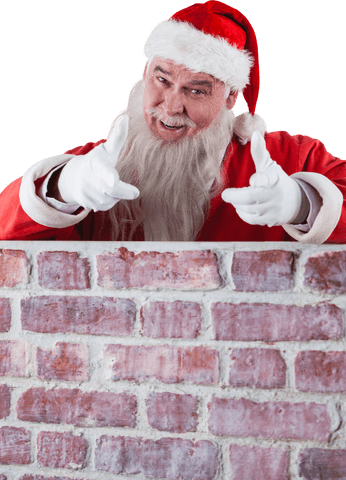 joyful santa claus gesturing with natural brick surface background - Download Free Stock Videos Pikwizard.com