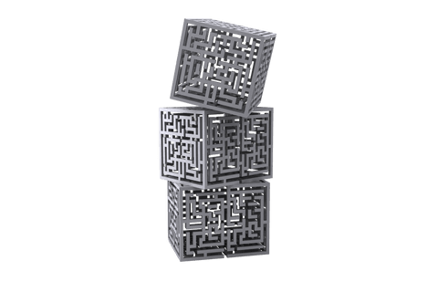 stacking labyrinth pattern cubes on transparent background - Download Free Stock Videos Pikwizard.com