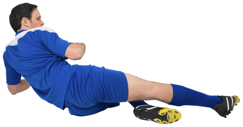 transparent football player sliding in blue uniform - Download Free Stock Videos Pikwizard.com
