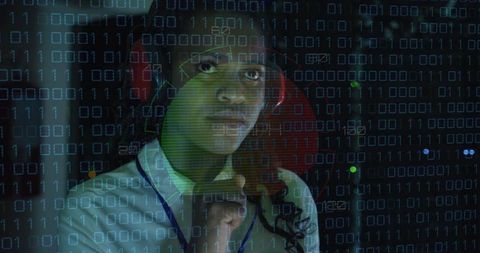 Focused Server Room Engineer Examines Digital Data Stream - Download Free Stock Images Pikwizard.com