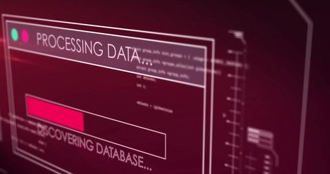 Futuristic Data Processing Interface with Red and Black Visuals - Download Free Stock Images Pikwizard.com