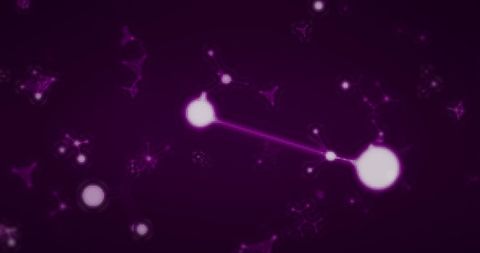 Digital illustration of chemical graphs on purple background