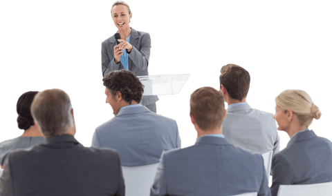 transparent background of businesswoman leading conference presentation - Download Free Stock Videos Pikwizard.com