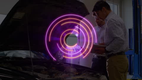 Digital Transformation in Automotive Mechanics with Neon Elements