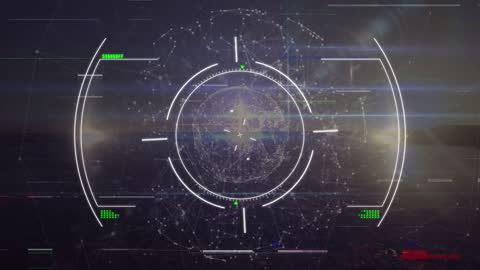 Animated Global Data Network Scan with Digital Interface Design