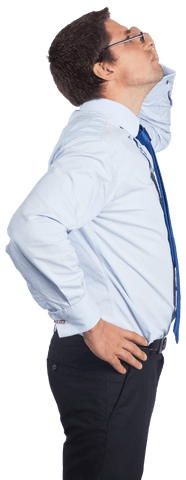 caucasian businessman stretching neck in office attire on transparent background - Download Free Stock Videos Pikwizard.com