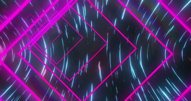 Abstract Futuristic Neon Matrix with Glowing Squares - Download Free Stock Images Pikwizard.com