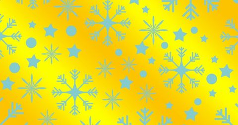 Geometric Snowflakes on Vibrant Yellow Background for Festive Season