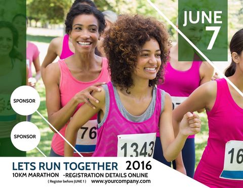 community marathon enthusiastic runners event promotion - Download Free Stock Templates Pikwizard.com