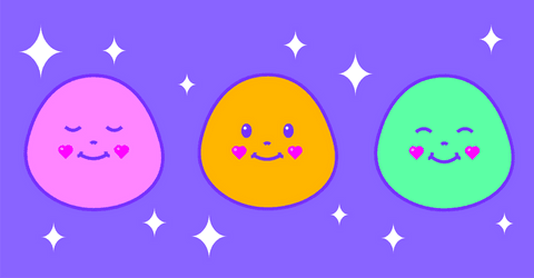 cute pastel blobs with heart blush and sparkles on transparent background - Download Free Stock Videos Pikwizard.com