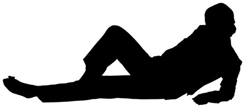 Female silhouette reclining transparent background isolated vector