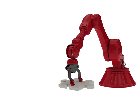 transparent red robotic arm holding puzzle piece representing robotics - Download Free Stock Videos Pikwizard.com