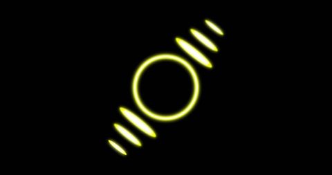 Glowing Yellow Circle with Radiant Lines on Black