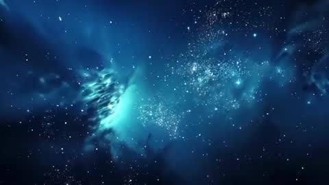 Mesmerizing Blue Nebula with Sparkling Star Clusters in Vast Universe