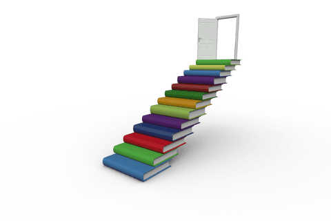 Imaginative Stairs of Books Leading to Open Door on Transparent Background - Download Free Stock Videos Pikwizard.com
