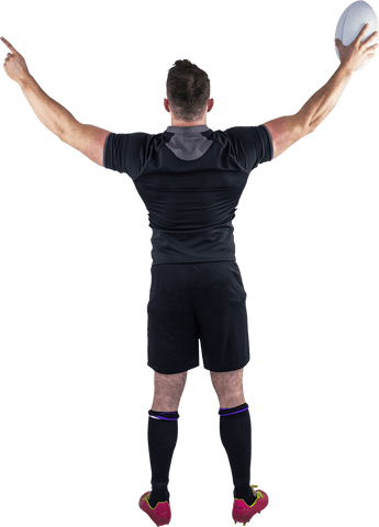 Rugby Player Celebrating with Ball - Transparent Background - Download Free Stock Videos Pikwizard.com