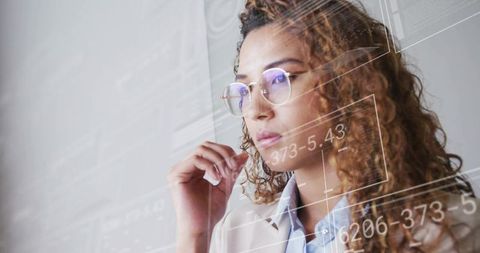 Professional Analyst Interacting with Futuristic Data Interface