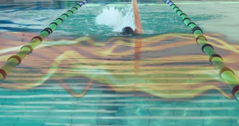 Graceful Swimmer Gliding in Lap Pool with Dynamic Motion