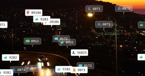 Digital Social Network Overlay on City Nightscape