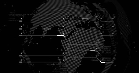 Futuristic Digital Globe with Data Visualization Elements