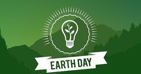 Conceptual Earth Day Illustration with Green Energy Symbol