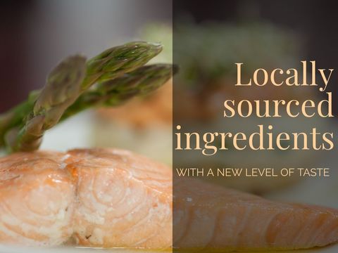 Salmon and asparagus with farm-to-table concept