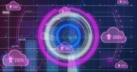 Futuristic Cloud Computing Data Analytics Interface - Download Free Stock Images Pikwizard.com