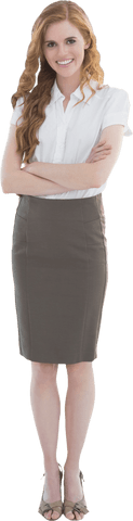 Transparent Confident Businesswoman in Formal Attire